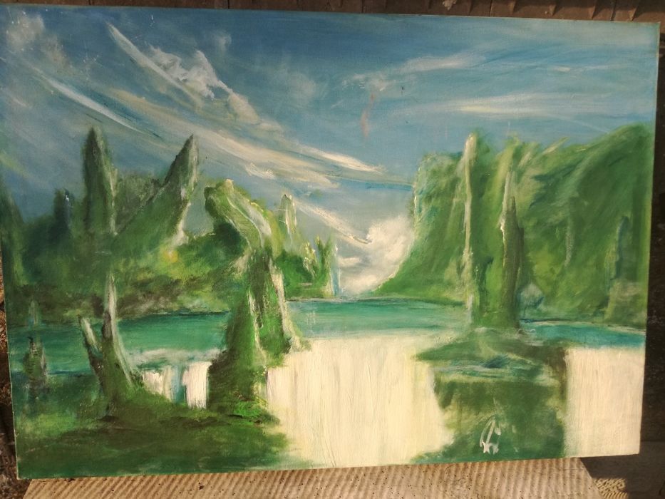 Art Deco Масло бои платно 100-70см авторска от германия