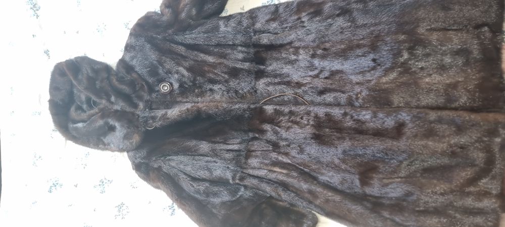 Норковая шуба с поясом