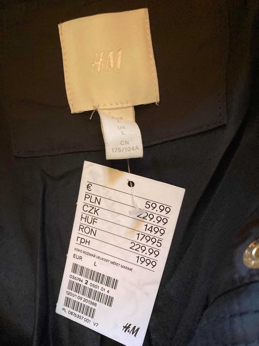 Чисто ново зимно яке тип парка H & M размер Л с етикет