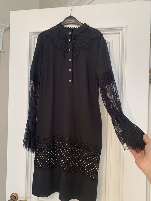 Черное коктейльное платье 36 размера