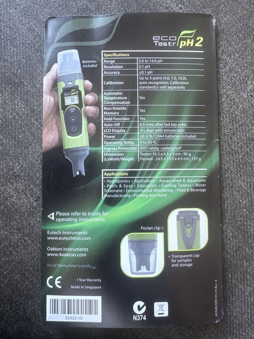 Карманный pH-метр Eutech Eco Teste pH2