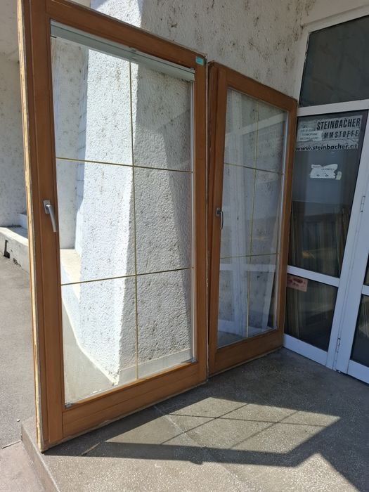 Usi de terasă termopan profil lemn (4 buc)