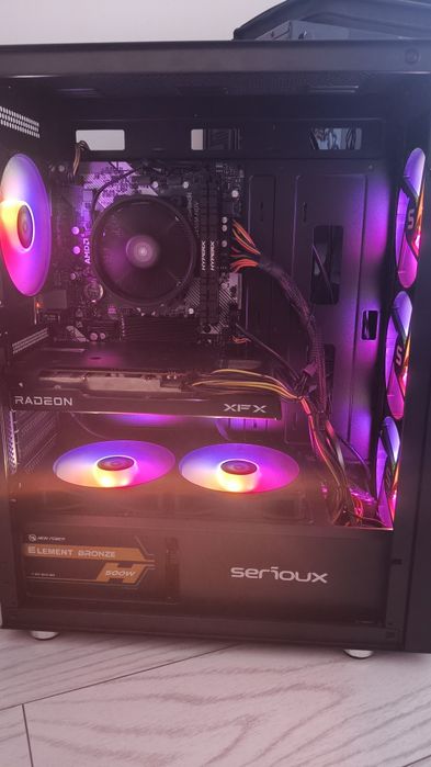 PC  Gaming Ryzen5 2600, 16gb, B450M, SSD 512gb, hdd4tb, RX6600