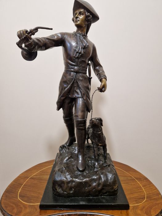 Превъзходна френска антикварна бронзова пластика фигура  статуетка