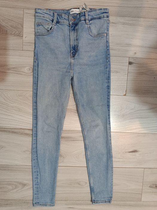 Blugi elastici skinny talie înaltă Zara denim mărimea L 40
