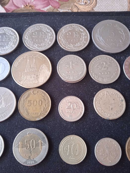 Монети бг немски френски италиански американски и др от 1940 до 1998 г