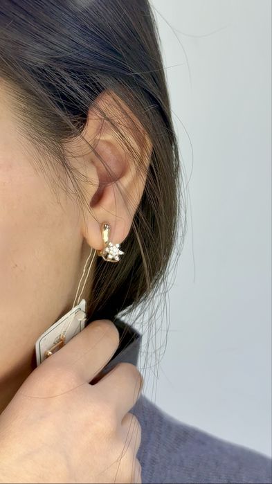 Золотые серьги 585 | Красное золото | 3,26 гр