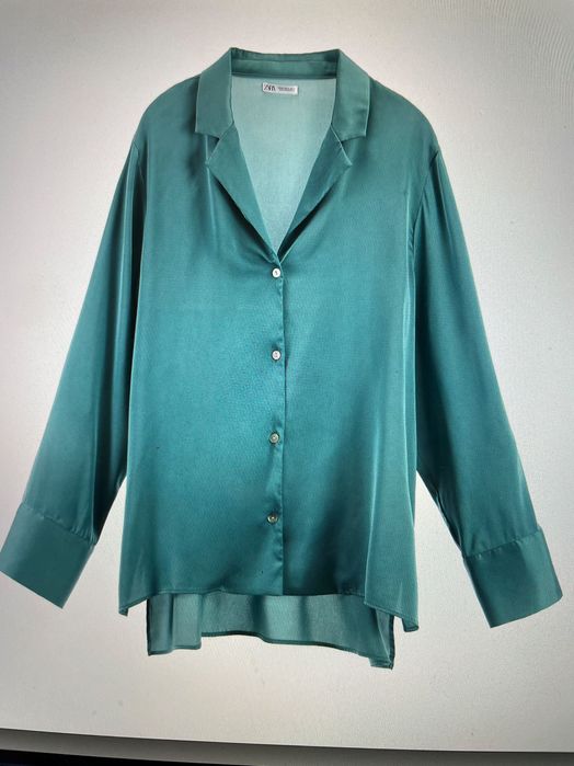 Рубашка ZARA голубого цвета