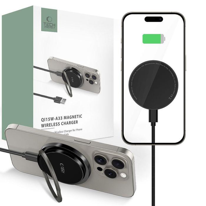 Безжично зарядно tech-protect qi15w-a33 magsafe черно
