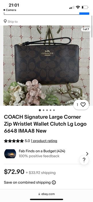 COACH - Clutch Portofel de Mână Nou