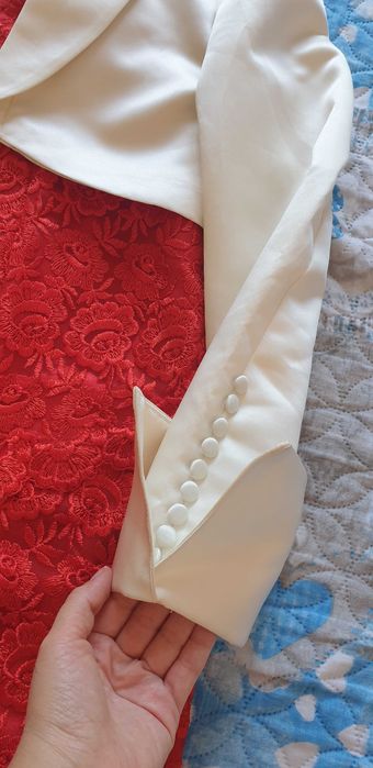 Официална дамска рокля в червен цвят+болеро