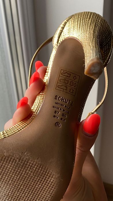 Schutz sandale 100mm finish auriu