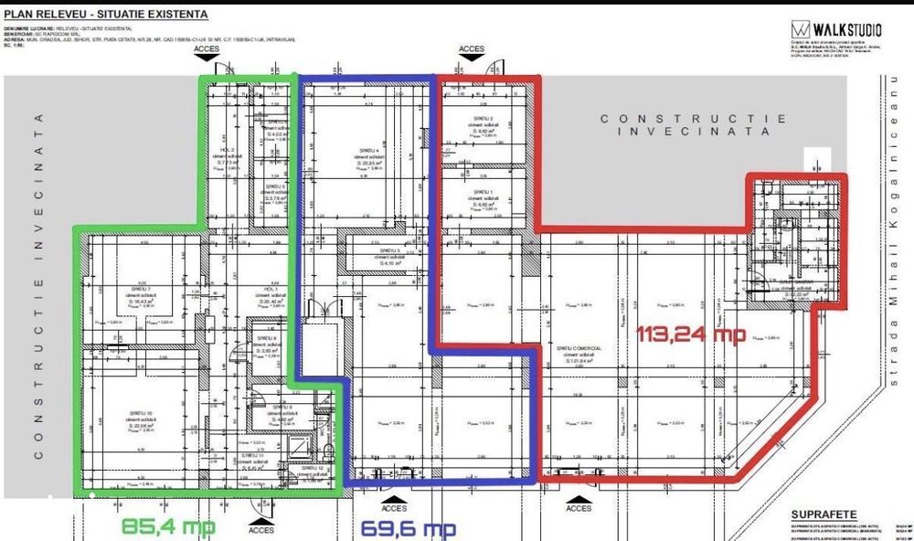 Spatiu comercial 268 mp Piata Cetatii | Vitrina mare | Parcare