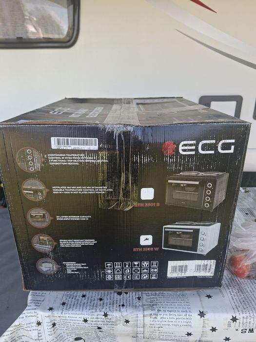 Мини фурна с 2 котлона ECG ETH 3502W 35L – почти нова