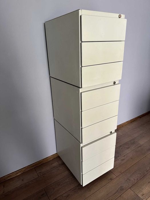 dulap mic cu roti metalic rollbox Steelcase 3 sertare birou casetiera