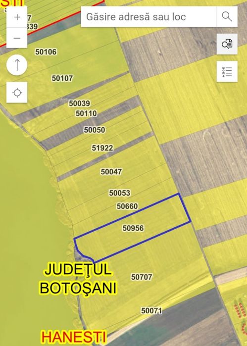 Teren extravilan de vanzate in jud Botoșani Hanesti