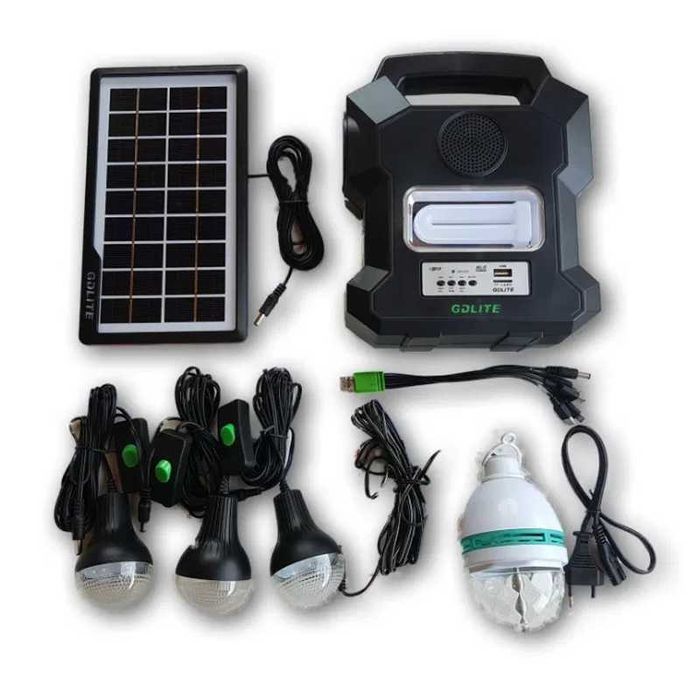 Lampa solara kit solar GD-1000A 4 becuri USB bluetooth radio FM MP3
