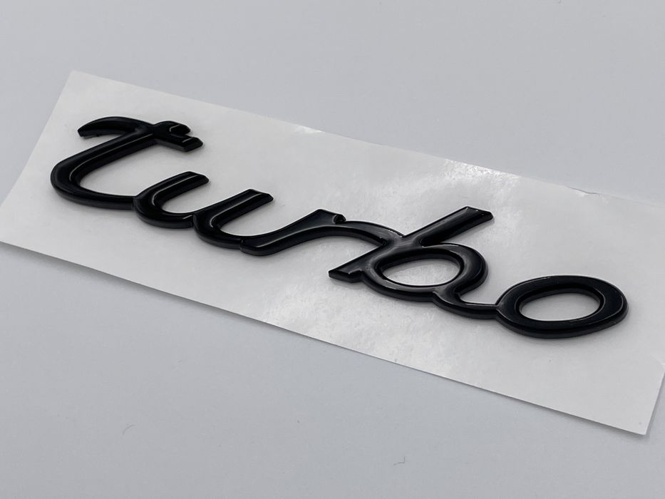 Emblema PORSCHE Turbo negru