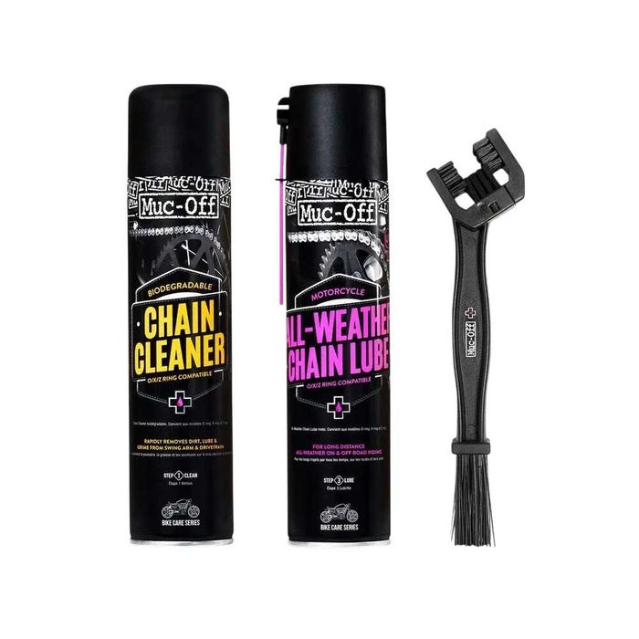 Kit intretinere lant / Spray protectie motocicleta / viziera Muc Off