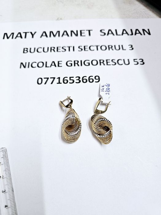 Vand cercei din aur 14 k 5.28 g cod 981