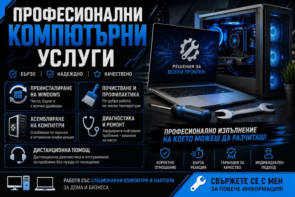 Компютърни услуги | Преинсталиране на Windows | Диагностика | Профилактика