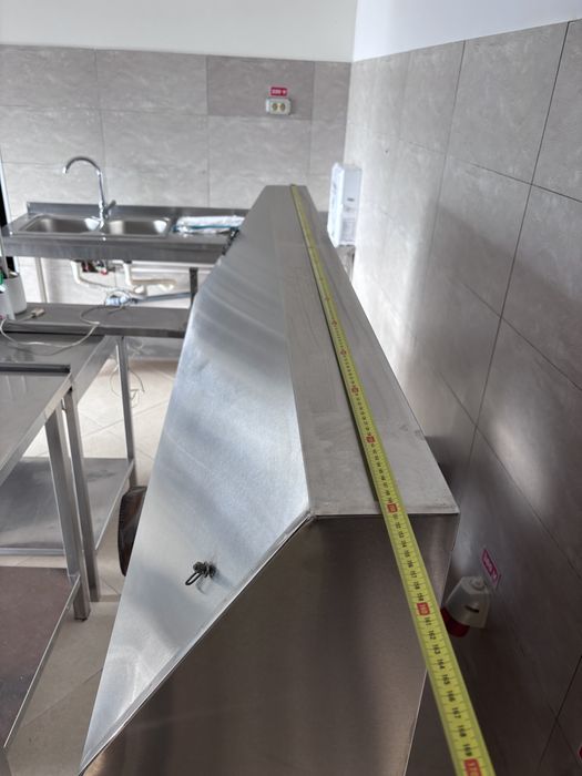 Hotă profesională inox pentru cuptor pizza 150×130 cm – stare foarte bună