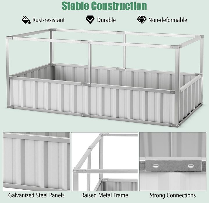 външна оранжерия Правоъгълна кутия за сеялки Комплект градинско повдиг