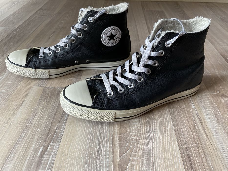 Vând Converse Negrii de Piele Cu Blană 42,5