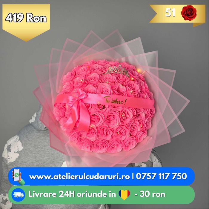 Buchete trandafiri din sapun | Pret Mic | Livrare oriunde