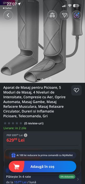 Aparat de masaj pentru picioare Renpho Aeria Ultimate 2Z
