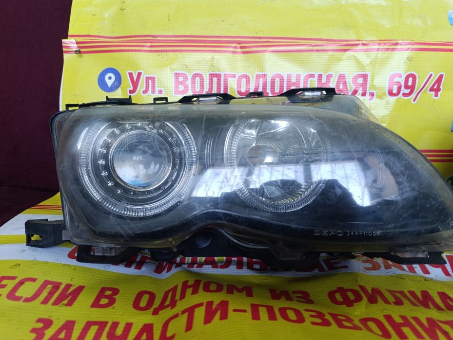Фары на BMW E46 рестайлинг с линзой DEPO