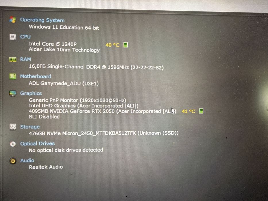 Acer aspire 5 nvidia rtx 2050 4 gb