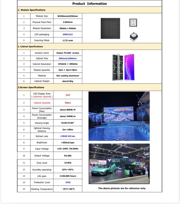 Ecran LED rental P 2.6 full box