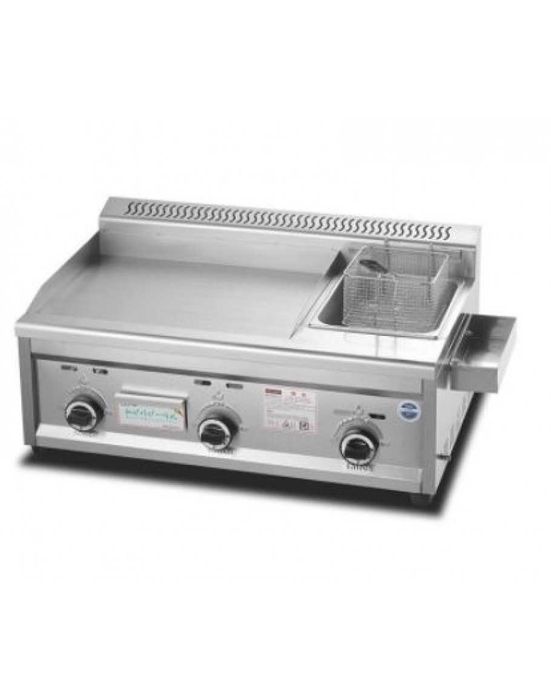 ПРОМО! Професионална газова скара гладка плоча + Фритюрник