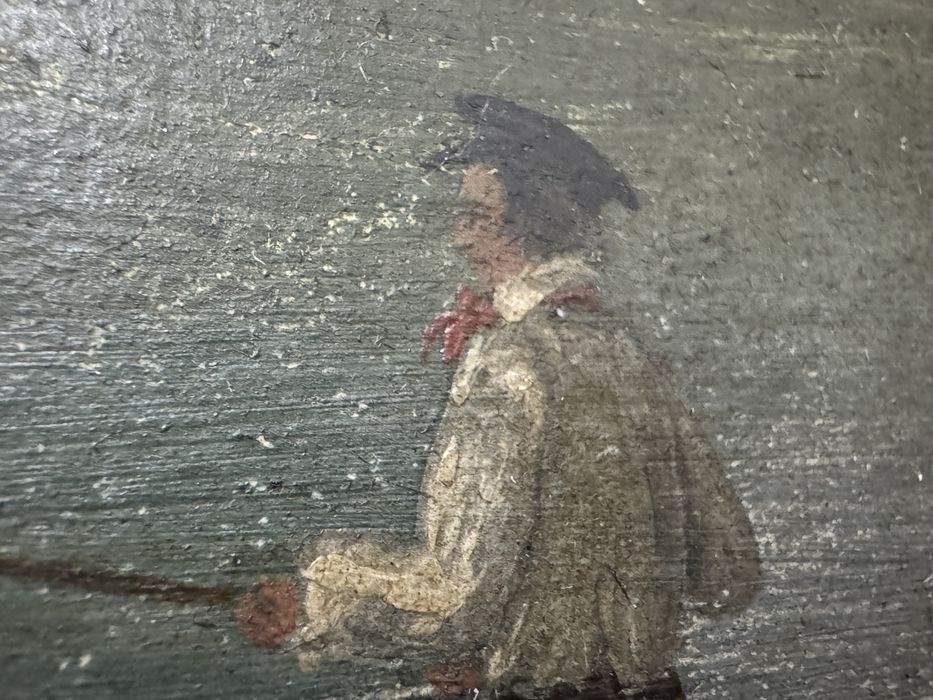 Tablou vechi C.Sschweninger. Pictura in ulei pe carton.