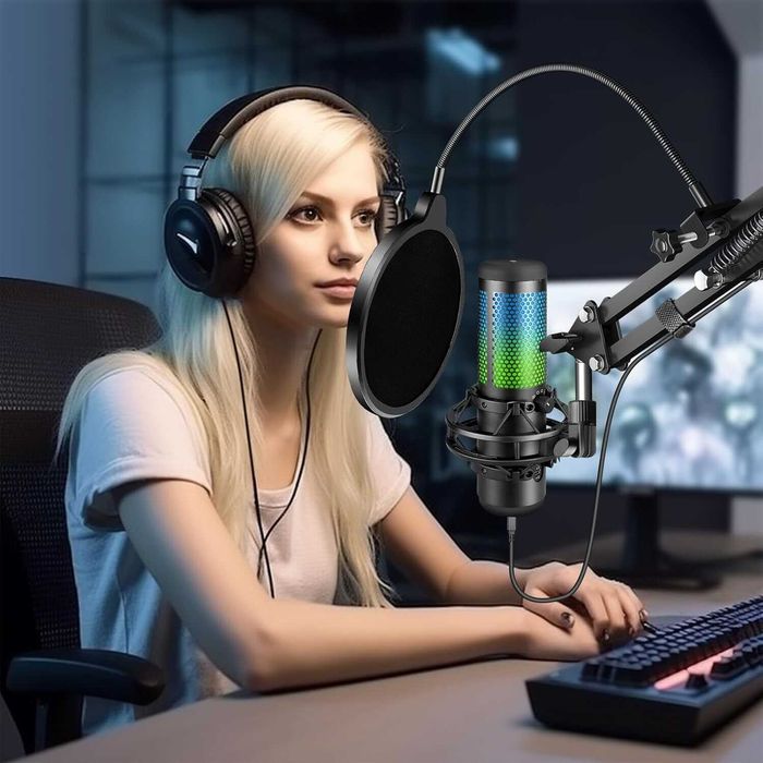 Професионална маска за поп филтър Aokeo за микрофон Blue Yeti