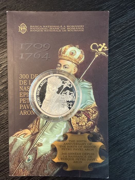 Moneda BNR  Episcopul Pavel Aron argint 2009