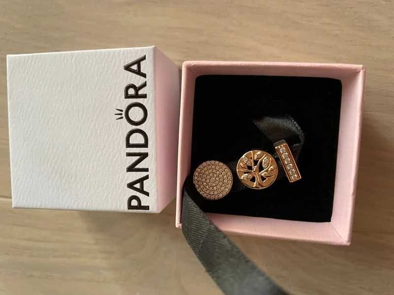 3 charmuri reflexions Pandora argint placat cu Aur roz 14k