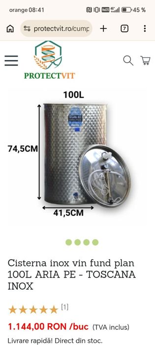 Cisterne inox  de 100 .200 și 300 litri