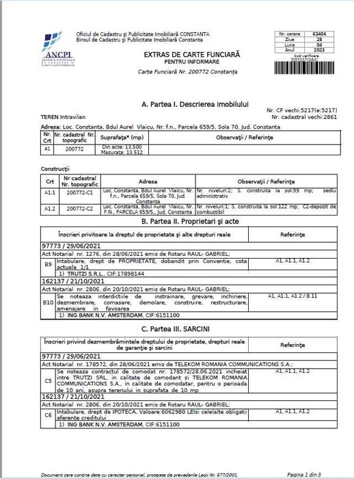 Vand teren in judetul Constanta, Municipiul Constanta - 13.500 MP