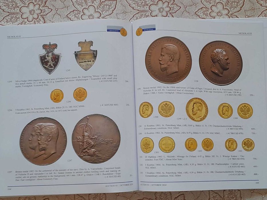 SINCONA Auction 93: Российские монети и медали / 22.10.2024