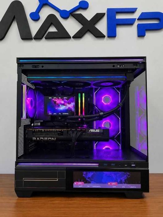 Геймърски компютър! Ryzen 7 9800X3D / 32 GB RAM / RX 9070XT / NVMe 1TB / Чисто Нов!  Гаранция!