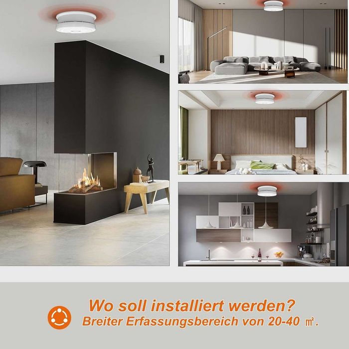 Комплект 4 бр. фотоелектрични датчици за дим магнитен монтаж и 9V бат.