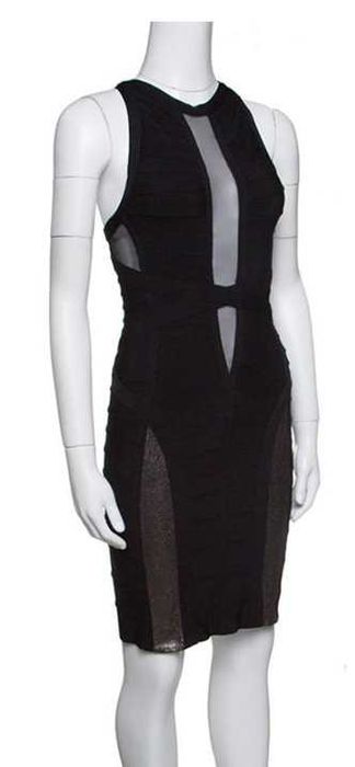 Къса черна рокля Herve Leger