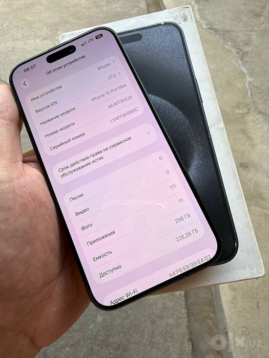I phone 15 Pro max 256 Ochilmagan