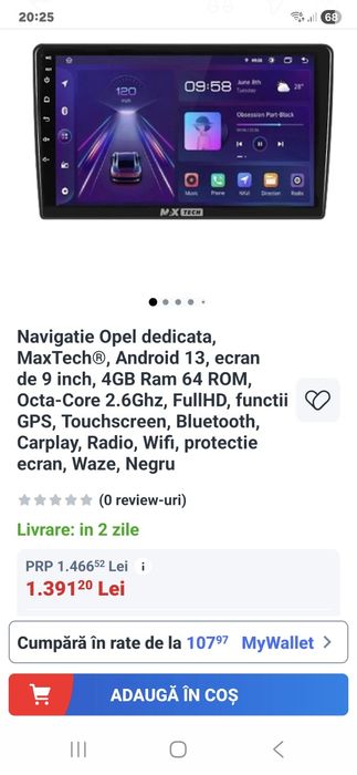 Navigatie Opel dedicata, MaxTechR. Android 13. ecran de 9 inch. 4GB Ra