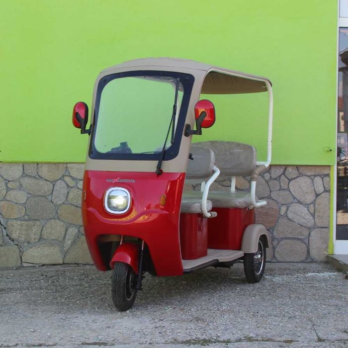 Електрическа триместна триколка Max Motors NEW GOLF RED