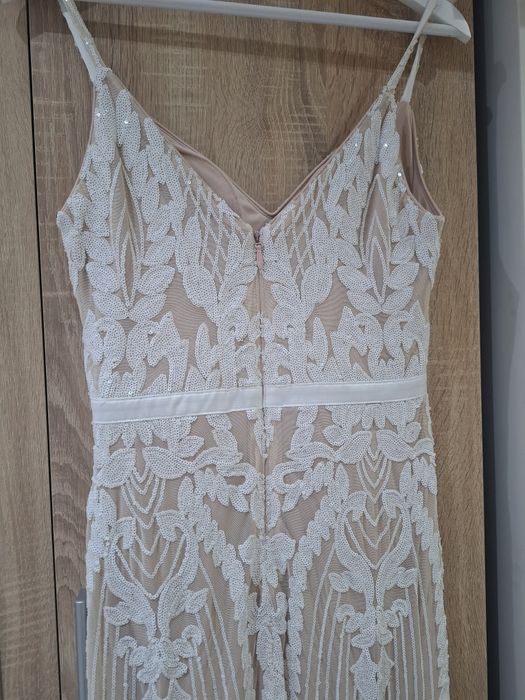 Официална лукс дълга рокля с пайети Л р-р