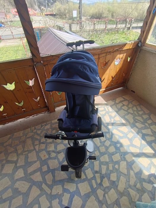 Tricicleta pentru copii cu cosulet si copertina anti UV