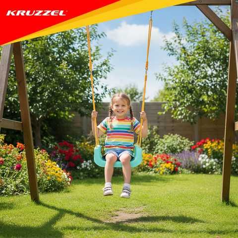 Домашна детска люлка за двор и градина / Бебешка люлка 3 в 1 - 3 цвята